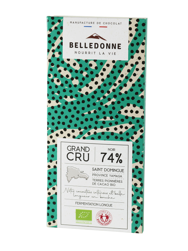 Belledonne -- Tablette noir 74% st domingue bio - 100 g