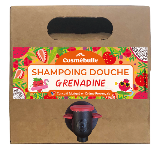 Cosmébulle -- Shampoing douche enfant grenadine - 3 l