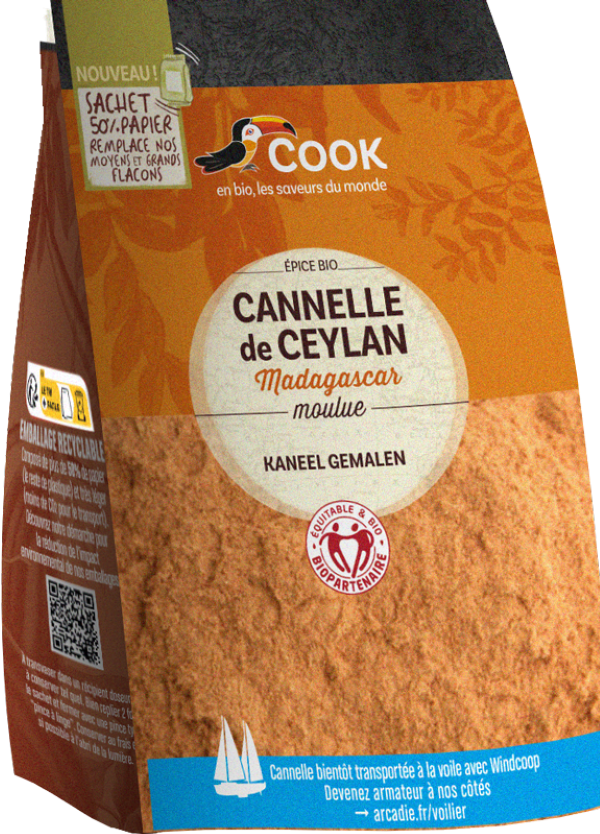 Cook épices -- Cannelle en poudre biopartenaire (sachet économique) (origine Madagascar) - 100 g