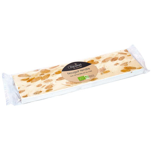 Baramel -- Nougat tendre de montelimar bio en barre (france) - 50g