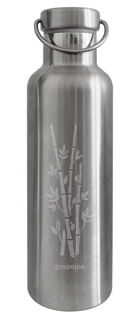 Gaspajoe -- Gourde isotherme groovy inox gravure bambou - 750 ml